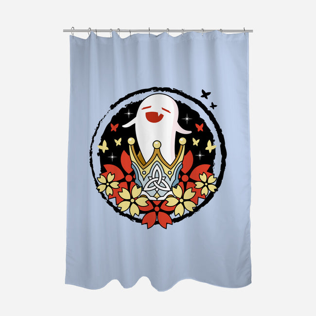 Crowned Hu Tao Ghost-none polyester shower curtain-Logozaste