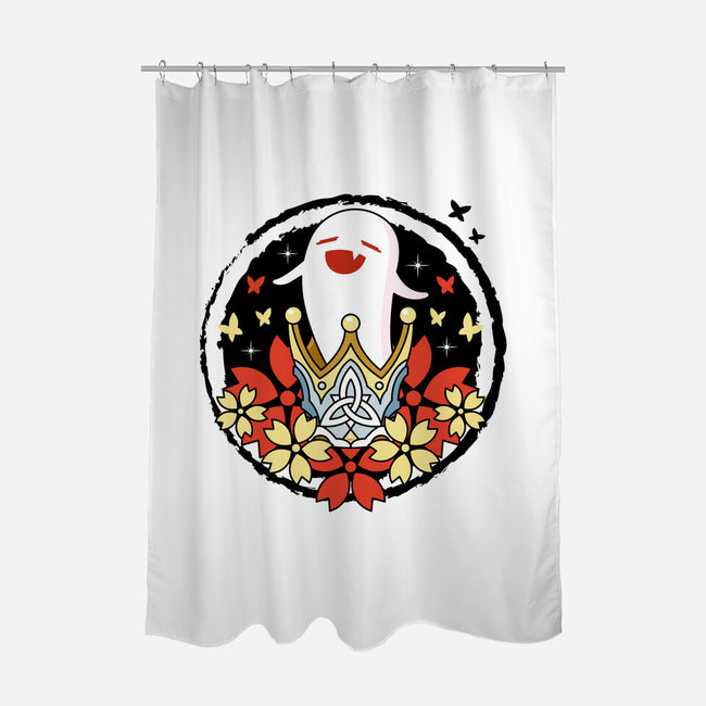 Crowned Hu Tao Ghost-none polyester shower curtain-Logozaste