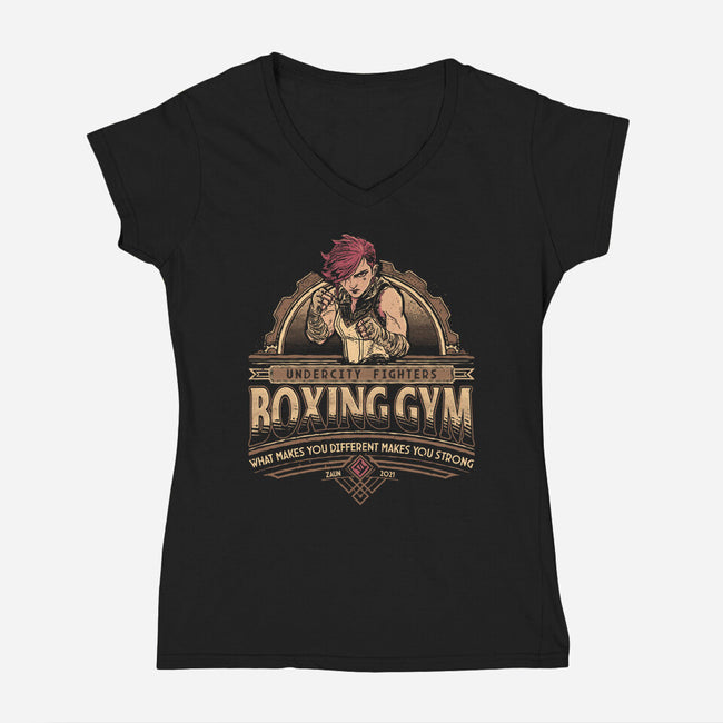 Undercity Fighters-womens v-neck tee-teesgeex