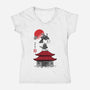 Beagle Samurai Sumi-E-womens v-neck tee-DrMonekers