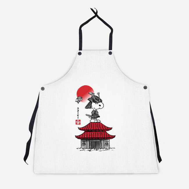 Beagle Samurai Sumi-E-unisex kitchen apron-DrMonekers