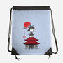 Beagle Samurai Sumi-E-none drawstring bag-DrMonekers