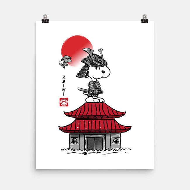 Beagle Samurai Sumi-E-none matte poster-DrMonekers