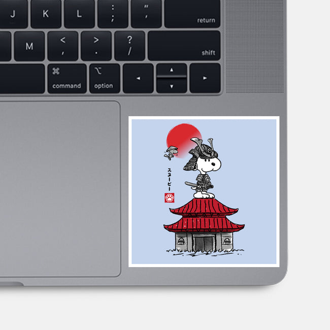 Beagle Samurai Sumi-E-none glossy sticker-DrMonekers