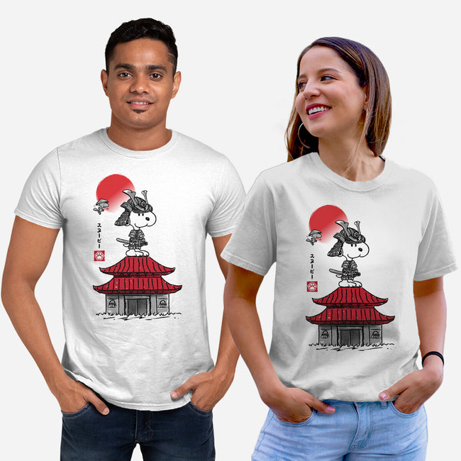 Beagle Samurai Sumi-E-unisex basic tee-DrMonekers