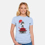 Beagle Samurai Sumi-E-womens fitted tee-DrMonekers