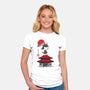 Beagle Samurai Sumi-E-womens fitted tee-DrMonekers
