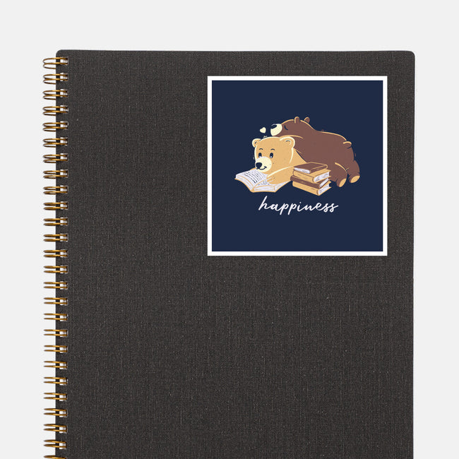 Happiness Brown Bear-none glossy sticker-tobefonseca