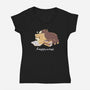 Happiness Brown Bear-womens v-neck tee-tobefonseca