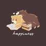 Happiness Brown Bear-none stretched canvas-tobefonseca