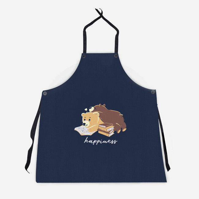 Happiness Brown Bear-unisex kitchen apron-tobefonseca