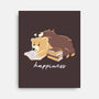 Happiness Brown Bear-none stretched canvas-tobefonseca