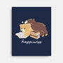 Happiness Brown Bear-none stretched canvas-tobefonseca