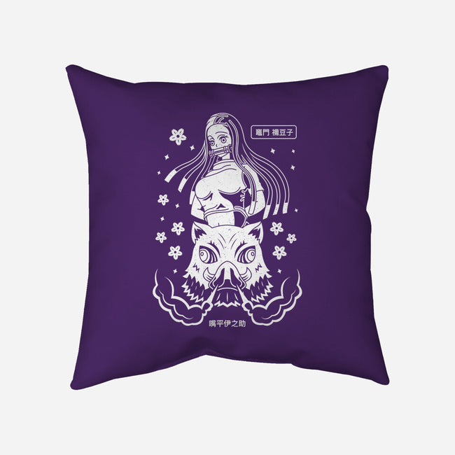 Inosuke Dreams-none removable cover w insert throw pillow-Logozaste
