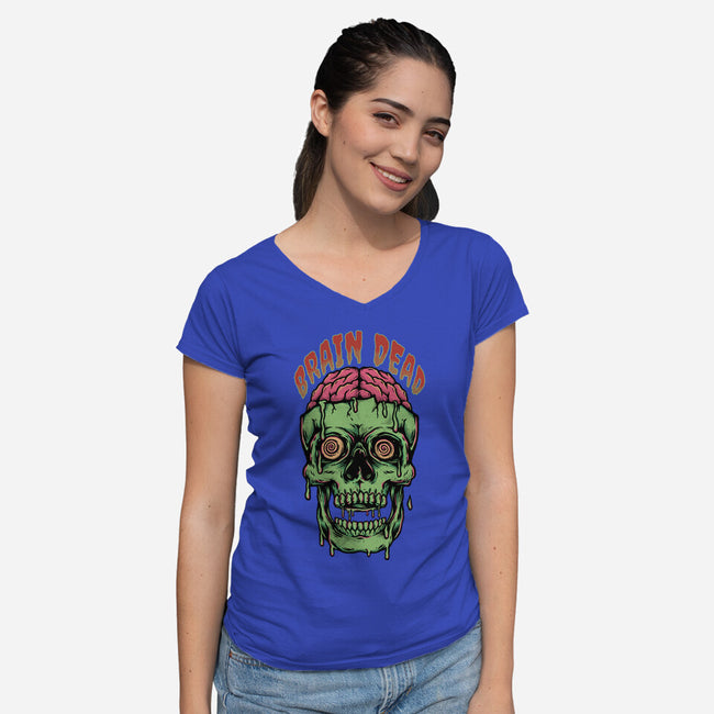 Brain Dead-womens v-neck tee-Slikfreakdesign