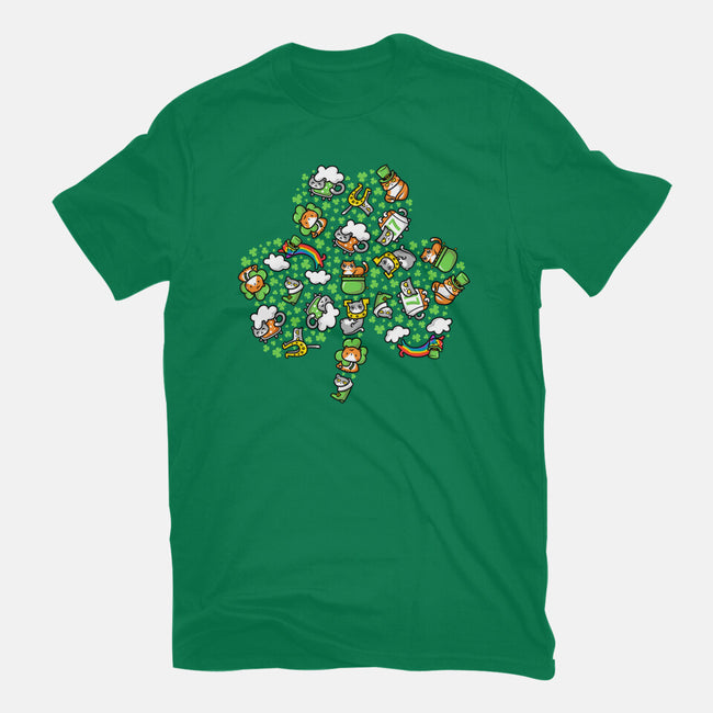 St. Purrtrick's Shamrock-womens basic tee-krisren28