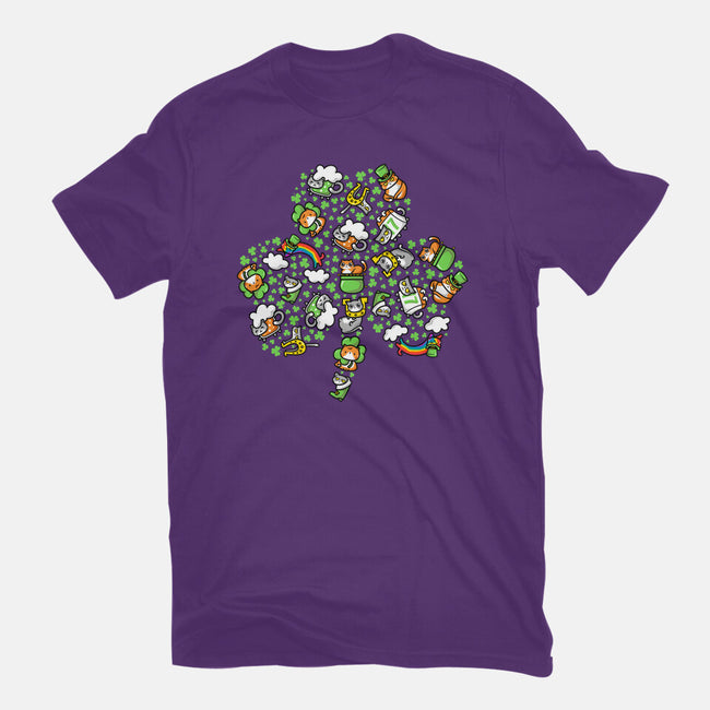 St. Purrtrick's Shamrock-womens basic tee-krisren28