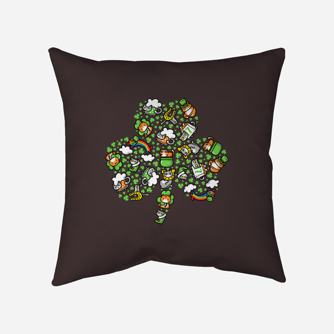 St. Purrtrick's Shamrock-none removable cover throw pillow-krisren28