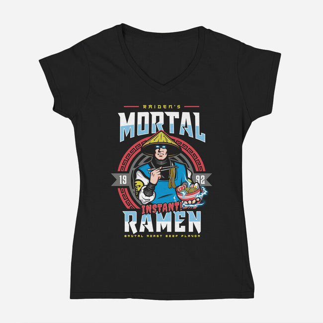 Mortal Ramen-womens v-neck tee-Olipop