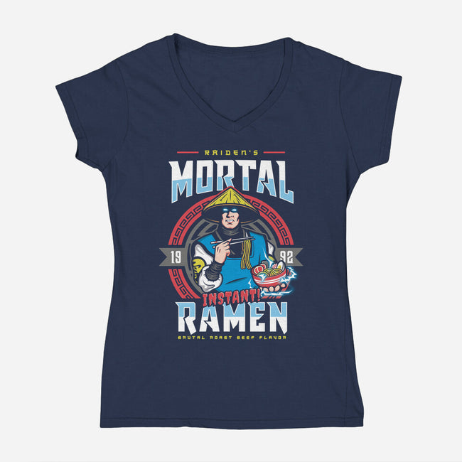 Mortal Ramen-womens v-neck tee-Olipop