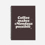 Coffee Makes Mondays Possible-none dot grid notebook-zawitees