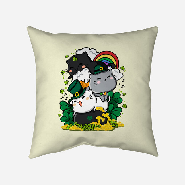 St. Purrty's Day-none removable cover throw pillow-krisren28