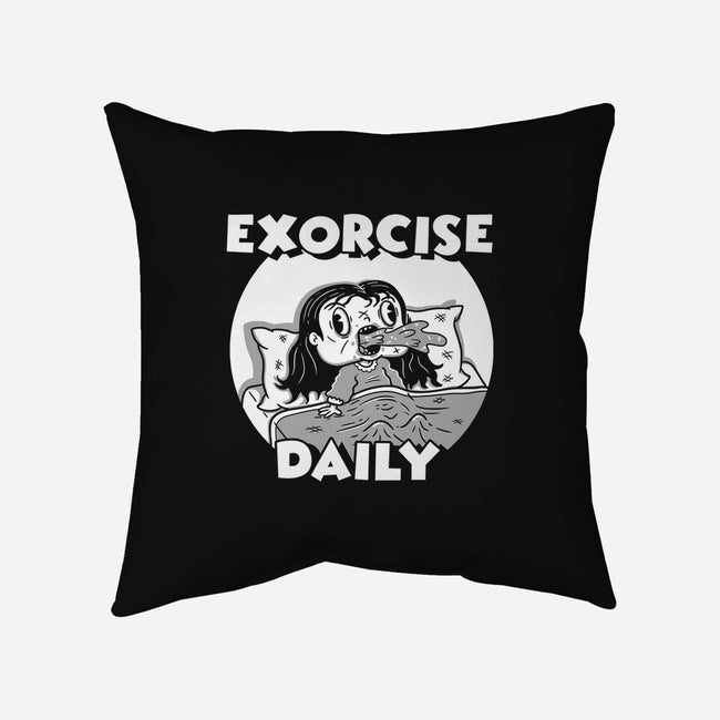 Exorcise Daily-none removable cover throw pillow-Paul Simic