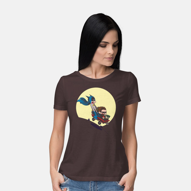 Scaredy Bat-womens basic tee-Kladenko