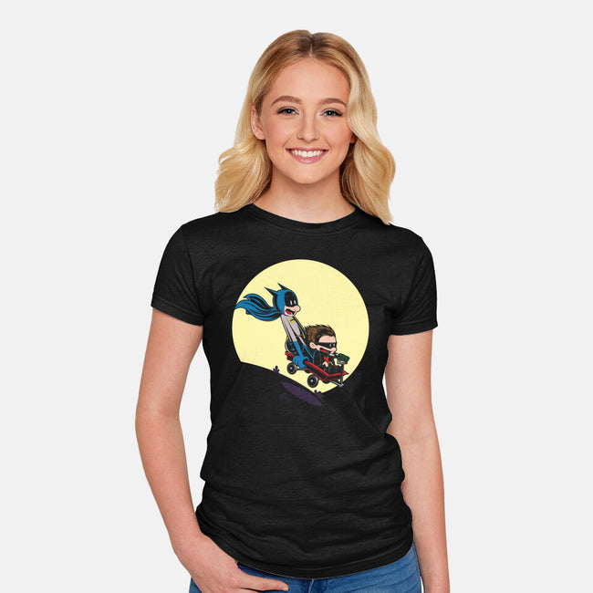 Scaredy Bat-womens fitted tee-Kladenko
