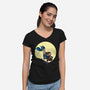 Scaredy Bat-womens v-neck tee-Kladenko