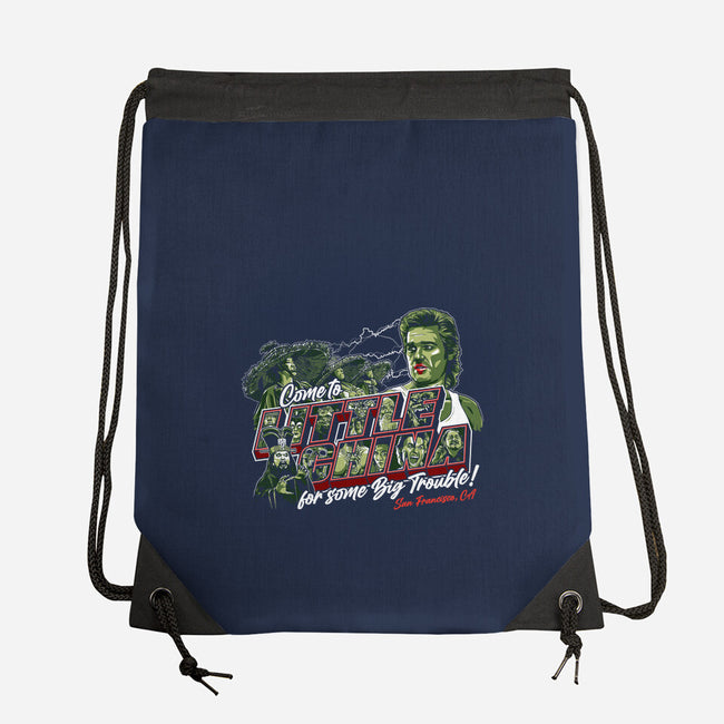 Big Trouble In San Fran-none drawstring bag-goodidearyan