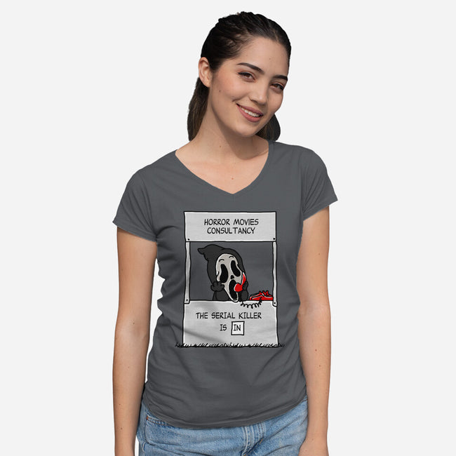 Horror Movies Consultancy-womens v-neck tee-Melonseta
