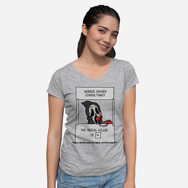 Horror Movies Consultancy-womens v-neck tee-Melonseta