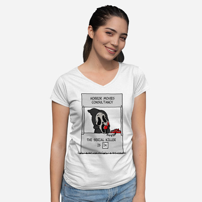 Horror Movies Consultancy-womens v-neck tee-Melonseta