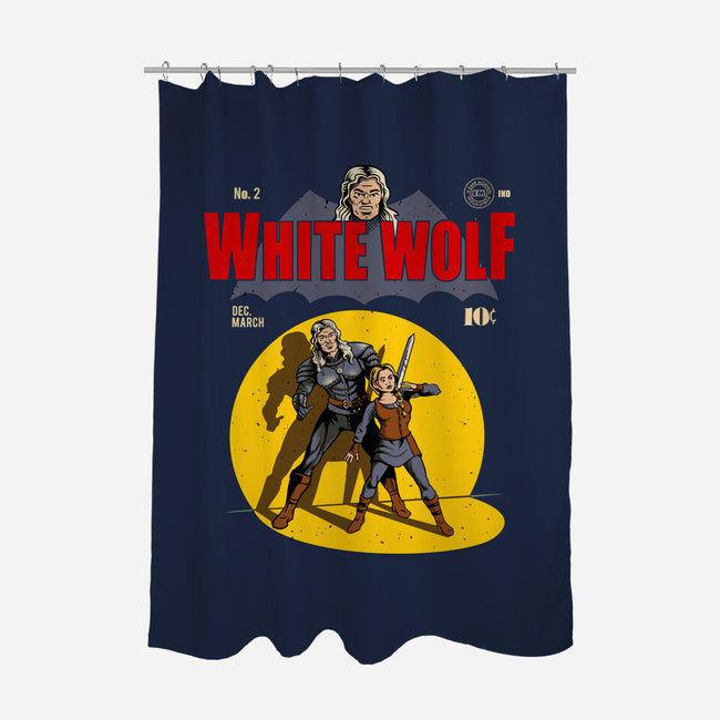 White Wolf Comic-none polyester shower curtain-daobiwan