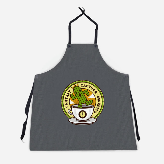 Cactuar Espresso Coffee-unisex kitchen apron-Logozaste