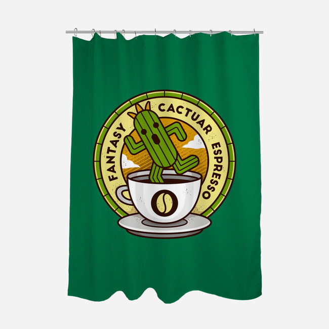 Cactuar Espresso Coffee-none polyester shower curtain-Logozaste