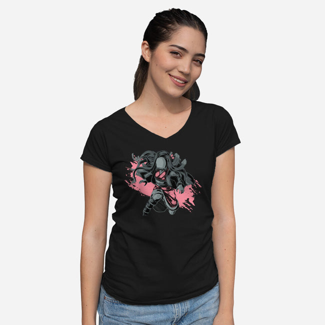 Dark Nezuko-womens v-neck tee-xMorfina