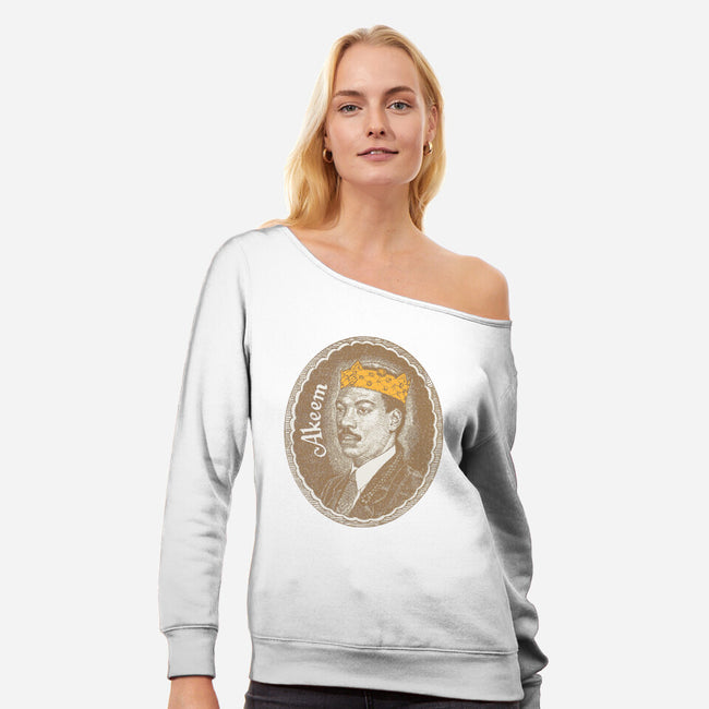 Prince Of Zamunda-womens off shoulder sweatshirt-dalethesk8er