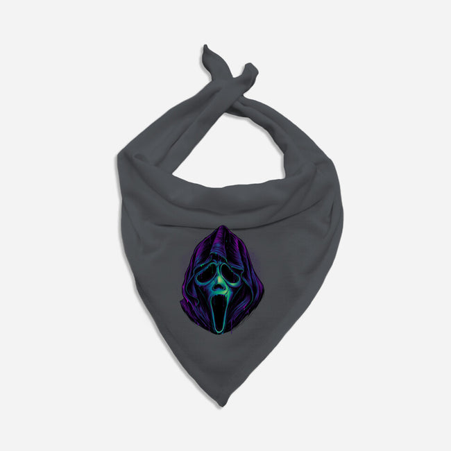 Glowing Ghost-dog bandana pet collar-glitchygorilla