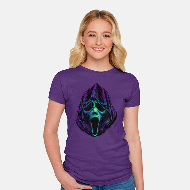 Glowing Ghost-womens fitted tee-glitchygorilla