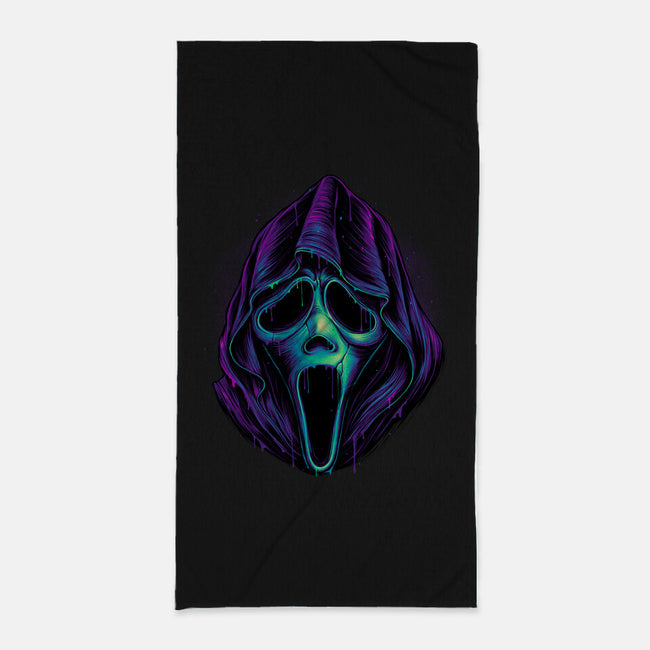 Glowing Ghost-none beach towel-glitchygorilla