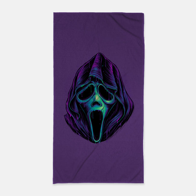 Glowing Ghost-none beach towel-glitchygorilla