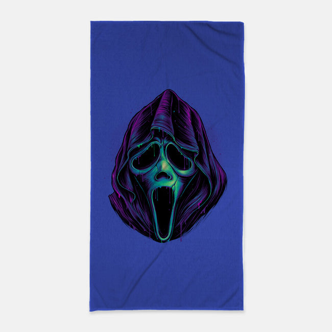 Glowing Ghost-none beach towel-glitchygorilla