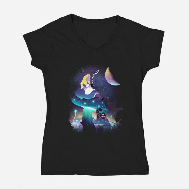 Cosmic Wonderland-womens v-neck tee-dandingeroz