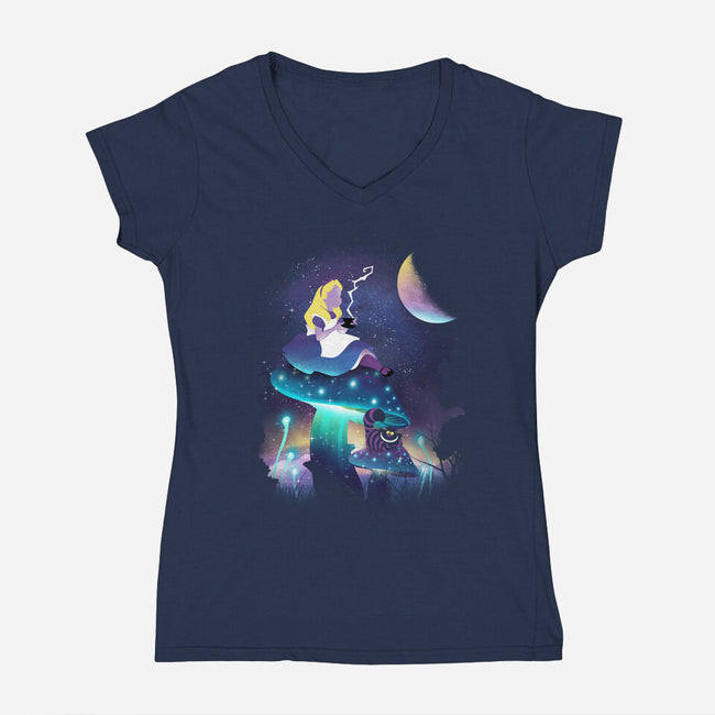 Cosmic Wonderland-womens v-neck tee-dandingeroz