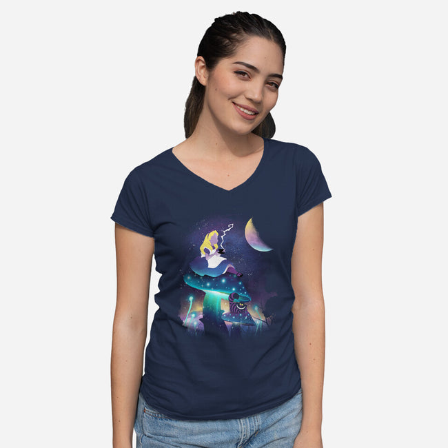 Cosmic Wonderland-womens v-neck tee-dandingeroz