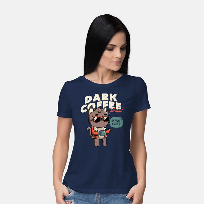 Dark Coffee Please-womens basic tee-koalastudio