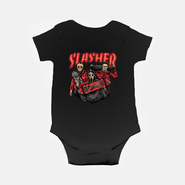 Slasher Club-baby basic onesie-glitchygorilla