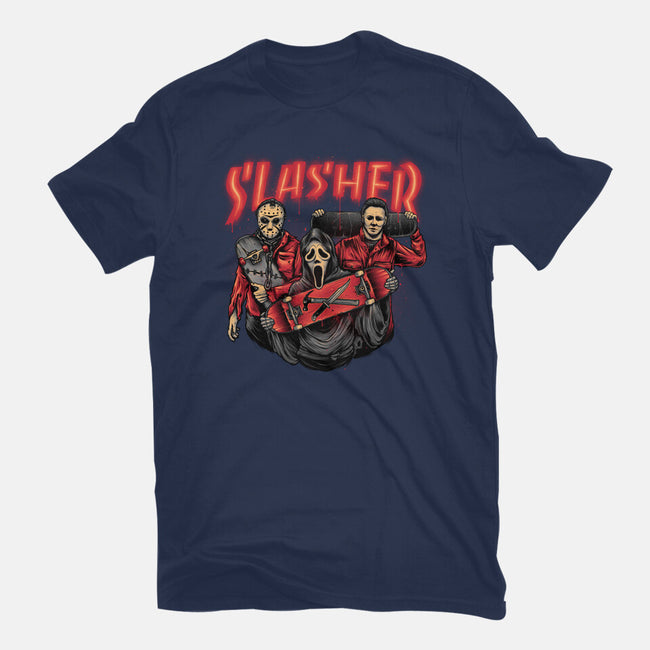 Slasher Club-mens basic tee-glitchygorilla